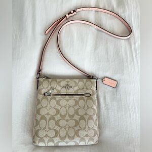 Coach Mini Rowan File Bag in Light Khaki/ Faded Blush